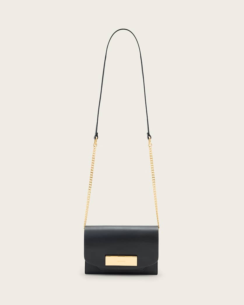 AllSaints Etta Leather Clutch Women's Black Women's