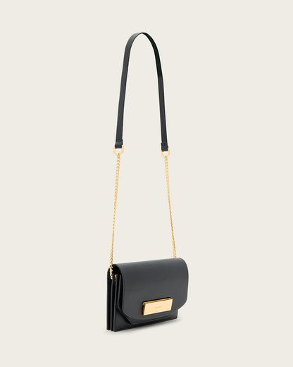 AllSaints Etta Leather Clutch Women's Black Women's