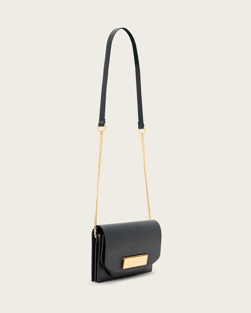 AllSaints Etta Leather Clutch Women's Black Women's