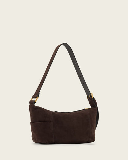AllSaints Vega Suede Shoulder Bag Women's Bitter Brown Women's