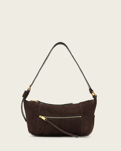 AllSaints Vega Suede Shoulder Bag Women's Bitter Brown Women's