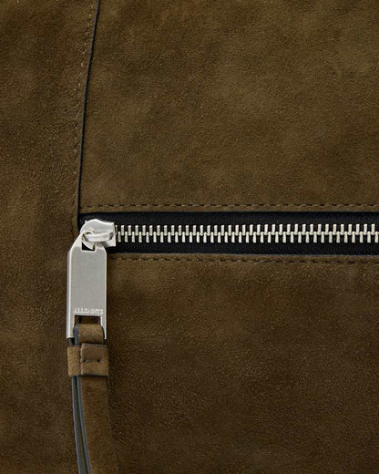 AllSaints Vega Suede Shoulder Bag Women's Olive Green Women's