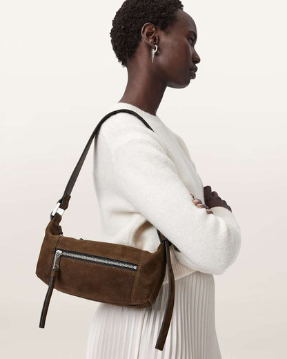 AllSaints Vega Suede Mini Bag Women's Fango Brown Women's