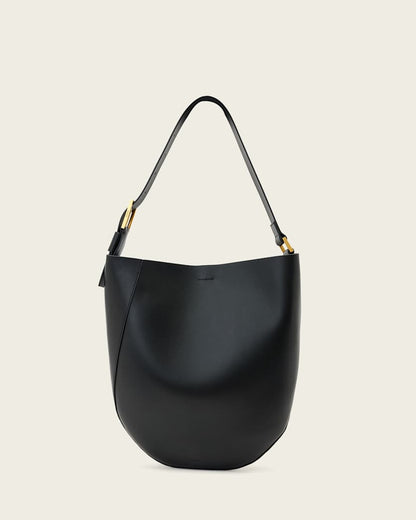 AllSaints Luna Leather Hobo Shoulder Bag Women's Black Women's