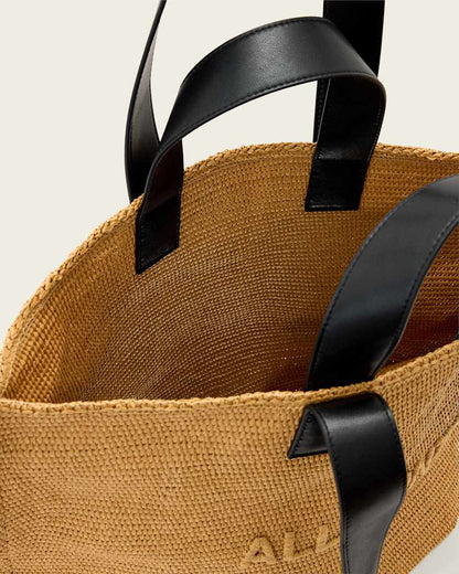 AllSaints Lutece Woven Tote Bag Women's Biscuit Brown Women's