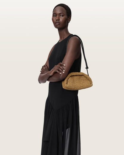 AllSaints Rosalie Arc Woven Crossbody Bag Women's Biscuit Brown Women's
