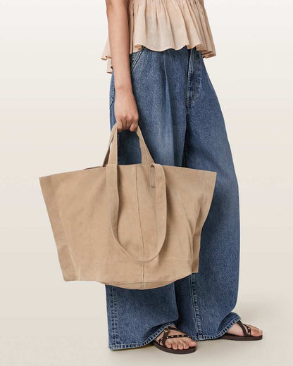 AllSaints Lutece Suede Tote Bag Women's Pinto Brown Women's