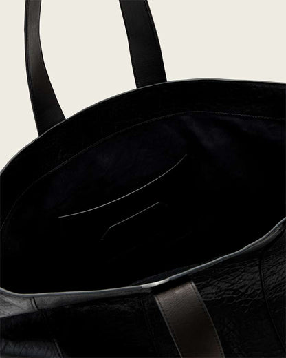 AllSaints Ares Grain Leather Open Tote Bag Women's Black Women's