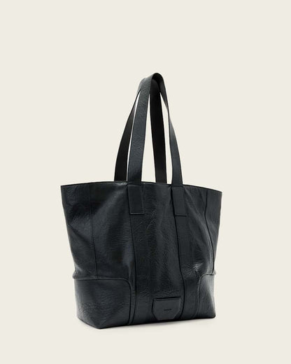 AllSaints Ares Grain Leather Open Tote Bag Women's Black Women's