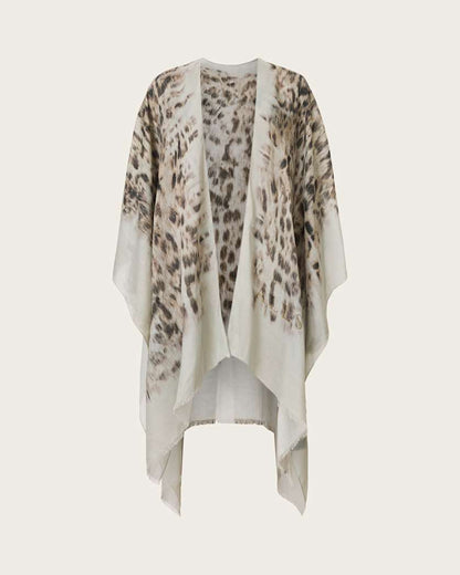 AllSaints Evia Leopard Print Ruana Women's Sand White Women's