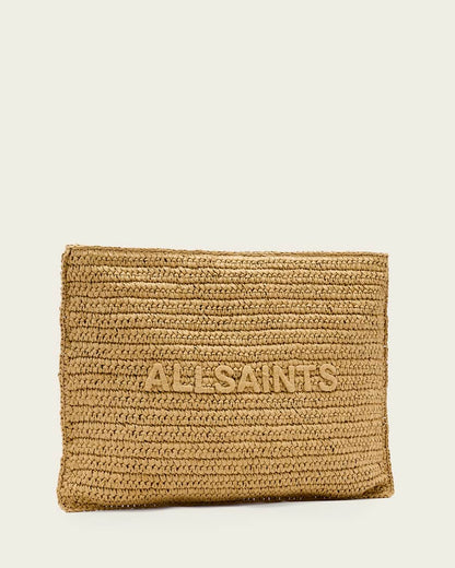 AllSaints Bettina Woven Clutch Bag Women's Biscuit Brown Women's