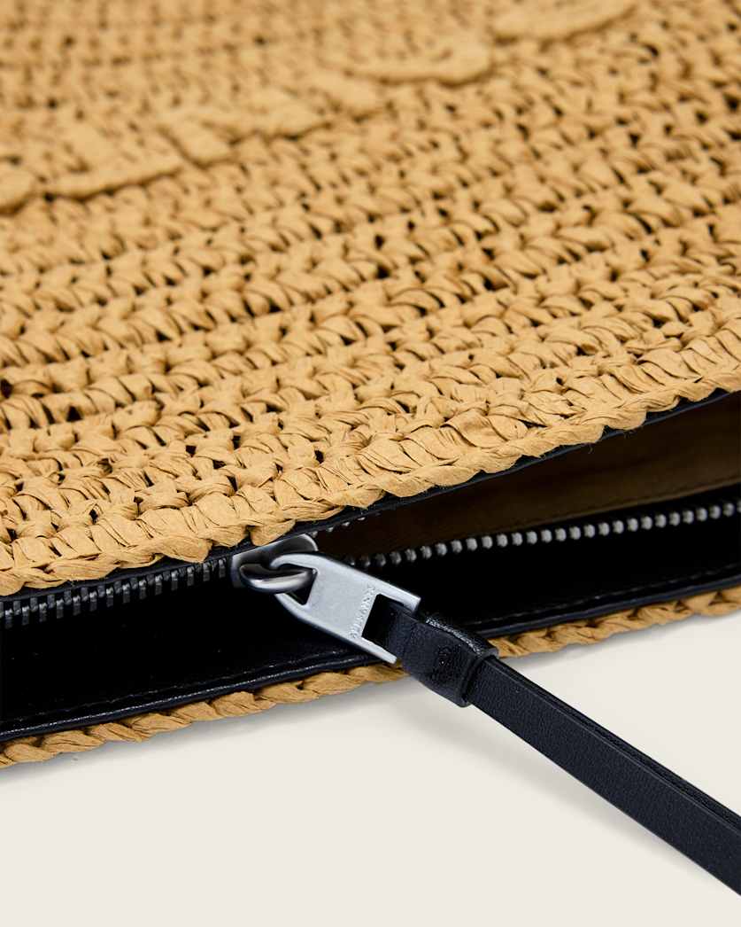 AllSaints Bettina Woven Clutch Bag Women's Biscuit Brown Women's
