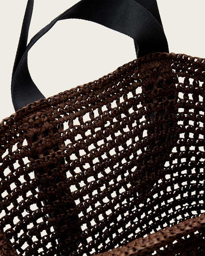 AllSaints Lullah Woven Tote Bag Women's Cognac Brown Women's
