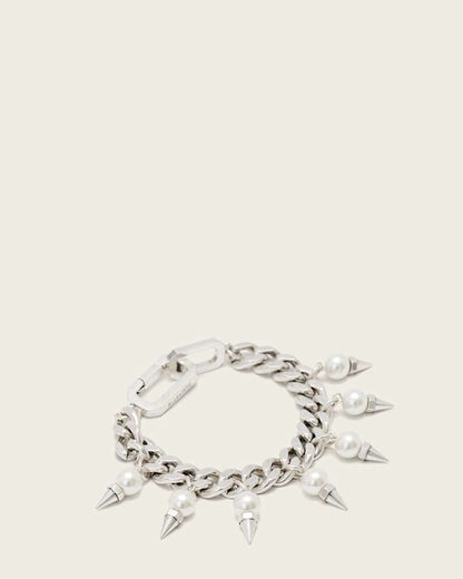 AllSaints Rue Pearl Bracelet Women's Warm Silver Women's