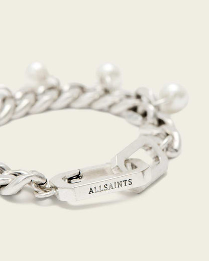 AllSaints Rue Pearl Bracelet Women's Warm Silver Women's