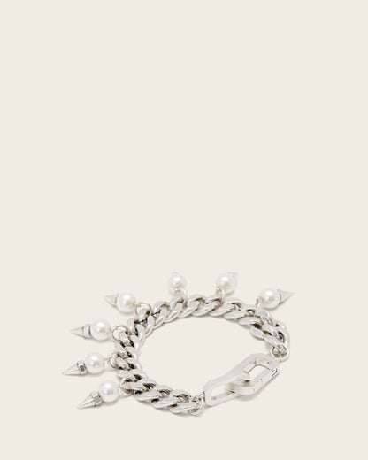 AllSaints Rue Pearl Bracelet Women's Warm Silver Women's
