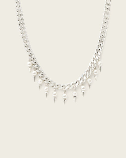 AllSaints Rue Chain Necklace Women's Warm Silver Women's