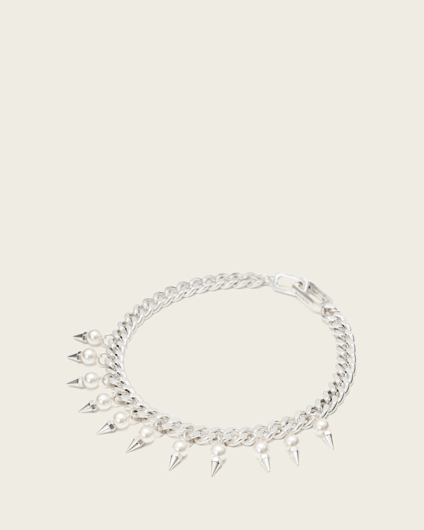 AllSaints Rue Chain Necklace Women's Warm Silver Women's