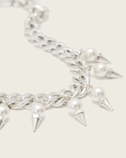 AllSaints Rue Chain Necklace Women's Warm Silver Women's