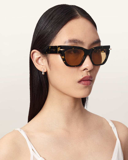 AllSaints Tamsin Rectangular Shaped Sunglasses Women's Tort Brown Women's