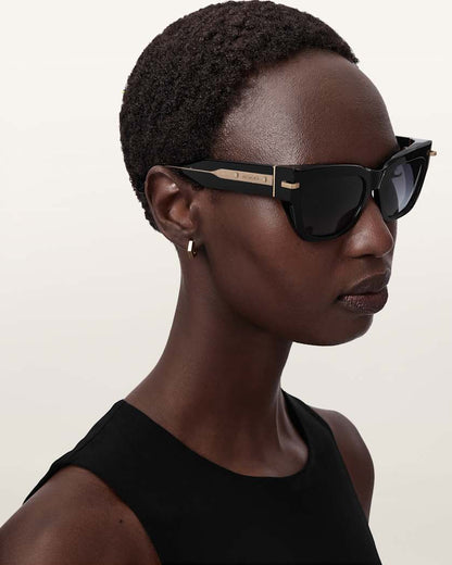 AllSaints Tamsin Rectangular Shaped Sunglasses Women's Gloss Black Women's