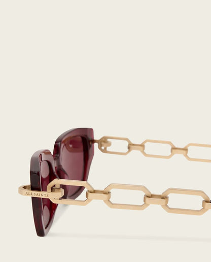 AllSaints Callisto Cat Eye Shaped Sunglasses Women's Crystal Burgundy Women's