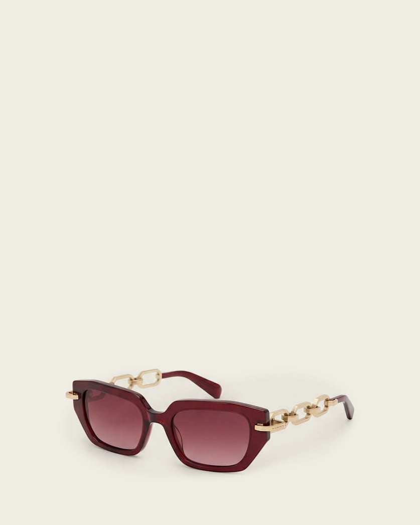 AllSaints Callisto Cat Eye Shaped Sunglasses Women's Crystal Burgundy Women's