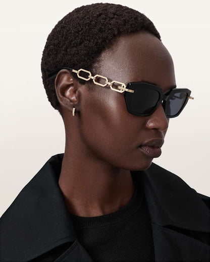 AllSaints Callisto Cat Eye Shaped Sunglasses Women's Gloss Black Women's