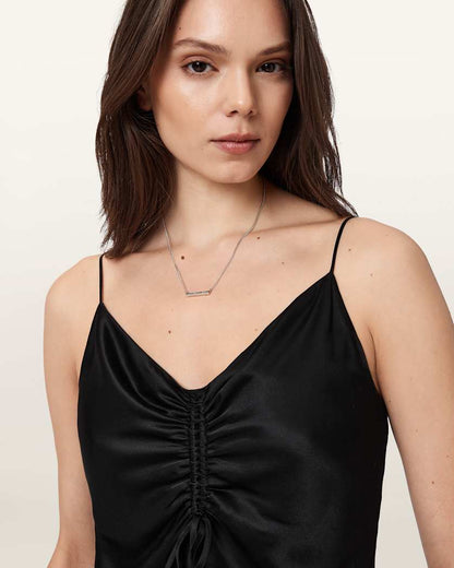 AllSaints Joyce Chain Necklace Women's Warm Silver/Black Women's