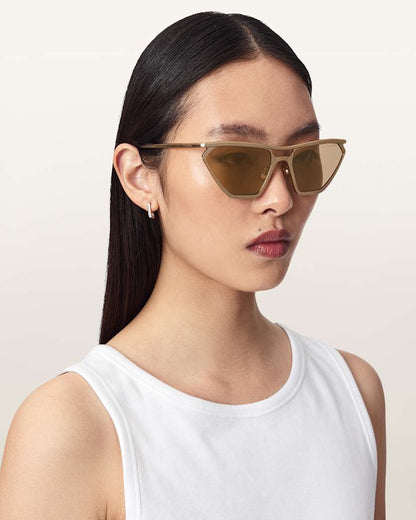 AllSaints Hali Cat Eye Sunglasses Women's Gold Women's