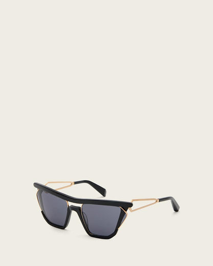 AllSaints Avie Square Visor Sunglasses Women's Gloss Black Women's