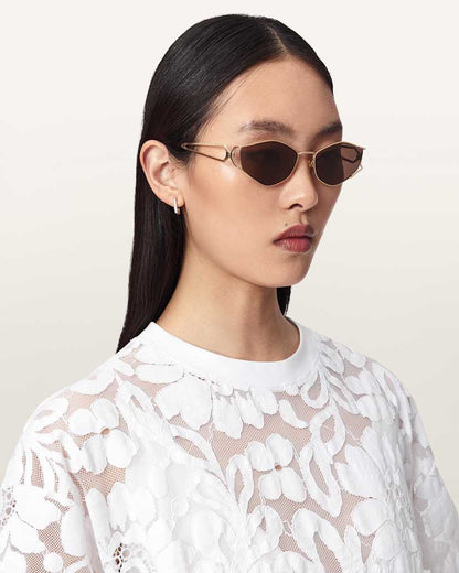 AllSaints Jaye Round Sunglasses Women's Gold Women's