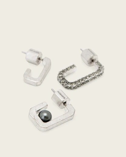AllSaints Ellie Mix Set Earrings Women's Warm Silver Women's