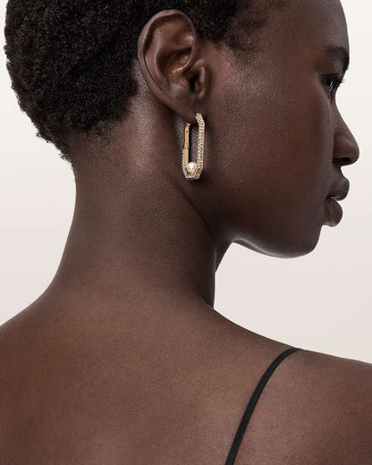 AllSaints Ellie Crystal Earrings Women's Warm Brass Women's