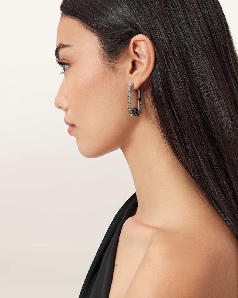 AllSaints Ellie Crystal Earrings Women's Warm Silver Women's