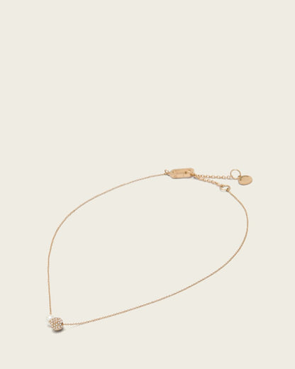 AllSaints Ellie Crystal Necklace Women's Warm Brass Women's
