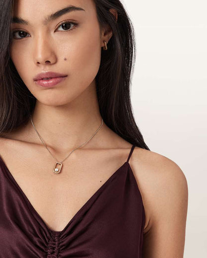 AllSaints Ellie Hex Necklace Women's Warm Brass Women's