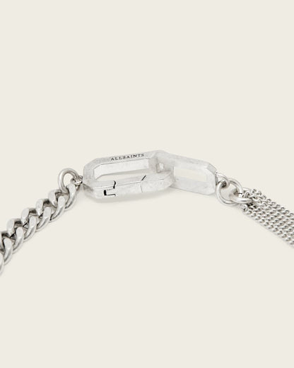 AllSaints Fern Multi Chain Necklace Women's Warm Silver Women's