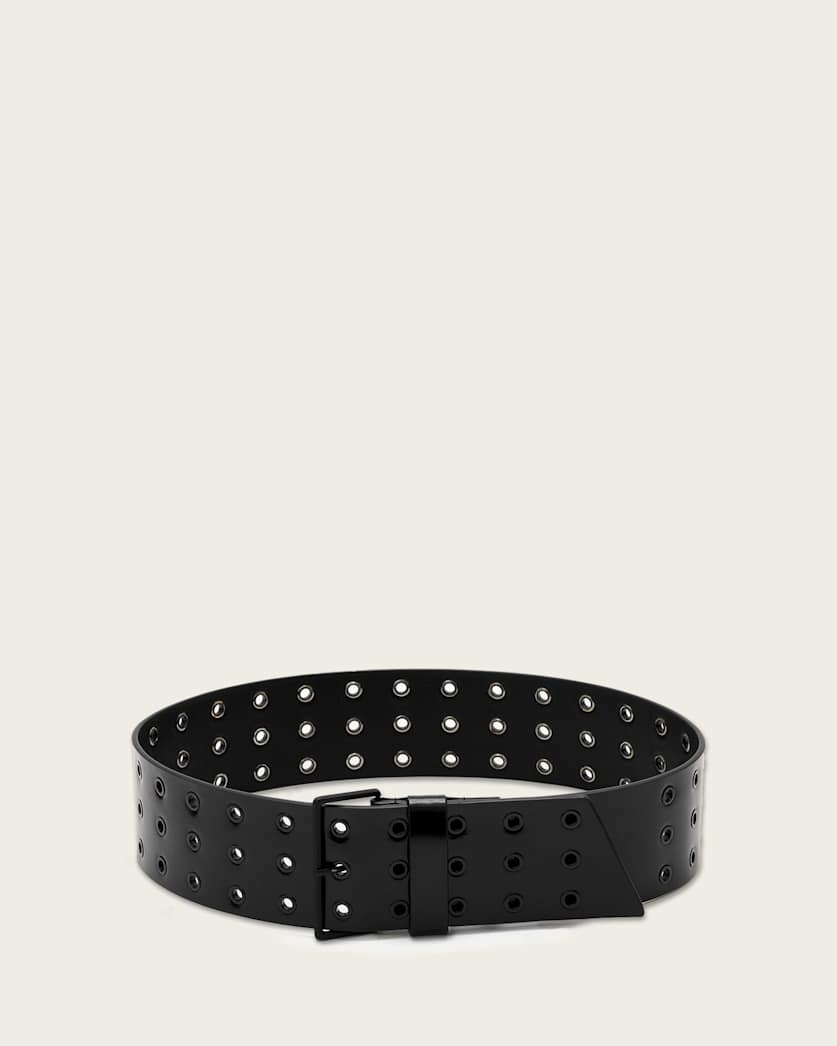 AllSaints Mia Leather Waist Belt Women's Black/Matte Black Women's