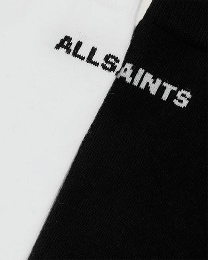 AllSaints London Socks 2 Pack Women's Black/White Women's