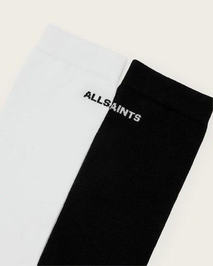 AllSaints London Socks 2 Pack Women's Black/White Women's
