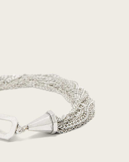 AllSaints Gina Fringe Bracelet Women's Warm Silver Women's
