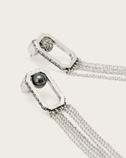 AllSaints Ellie Fringe Earrings Women's Warm Silver Women's