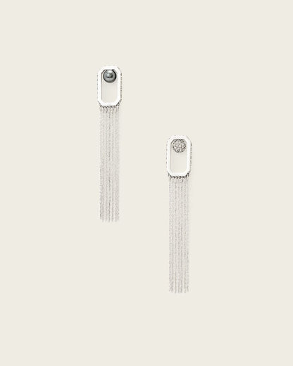AllSaints Ellie Fringe Earrings Women's Warm Silver Women's