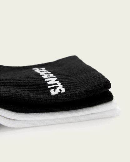AllSaints Joss Logo 2 Pack Ankle Socks Women's Black/White Women's
