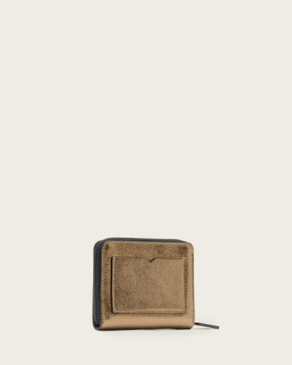 AllSaints Lena Hex Zip Up Leather Wallet Women's Warm Brass Women's