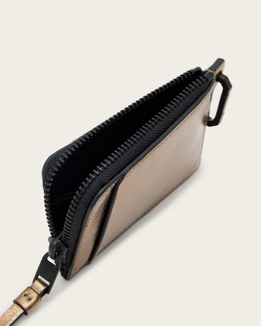 AllSaints Remy Leather Wallet Women's Warm Brass Women's