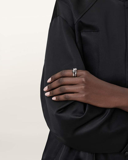 AllSaints Ellie Hex Ring Set Women's Warm Brass Women's