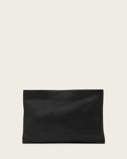 AllSaints Bettina Leather Clutch Bag Women's Black Women's