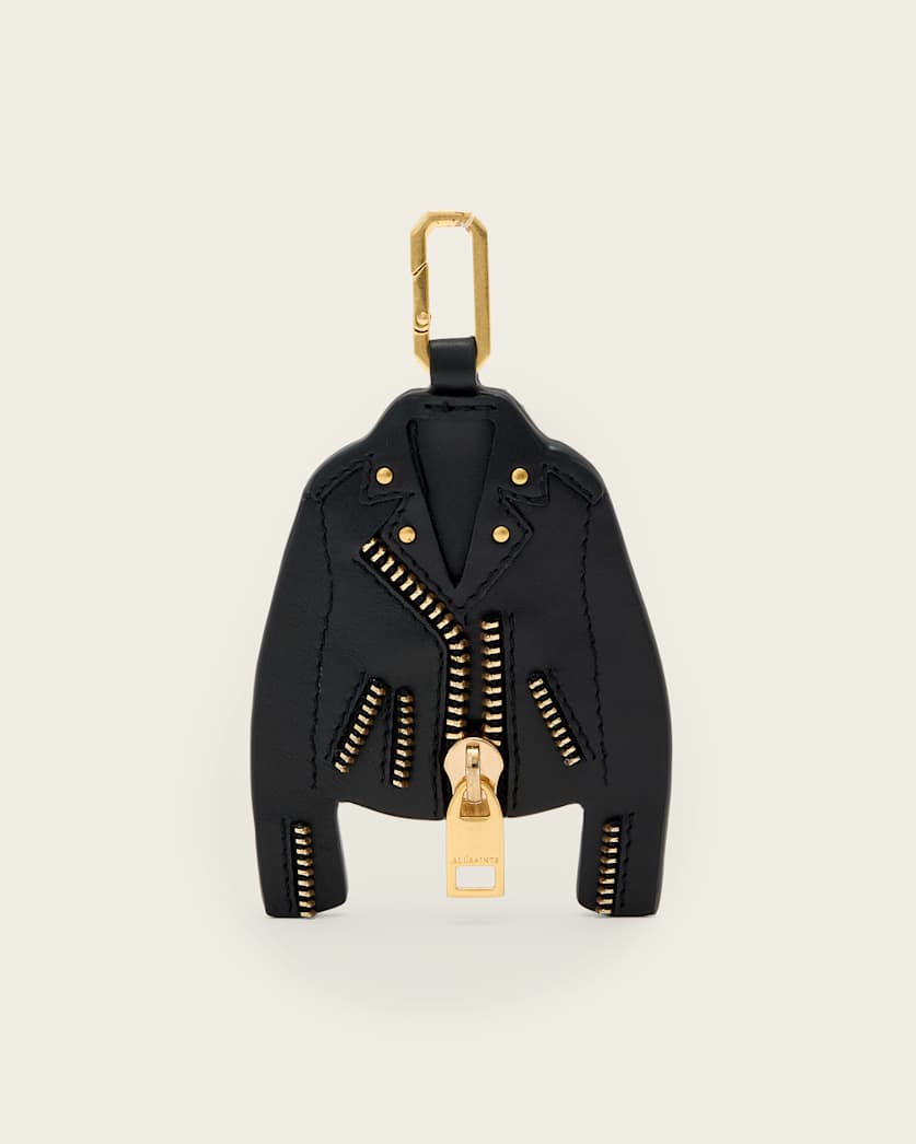 AllSaints Balfern Leather Keyring Women's Black/Gold Women's